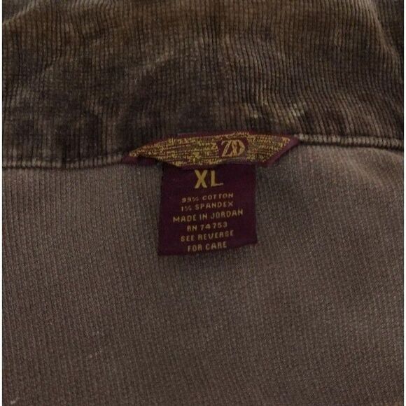 Vintage 90s Y2K Zana Di ZD Brown Corduroy Cropped Button-Up Jacket Size L/XL - Picture 9 of 9